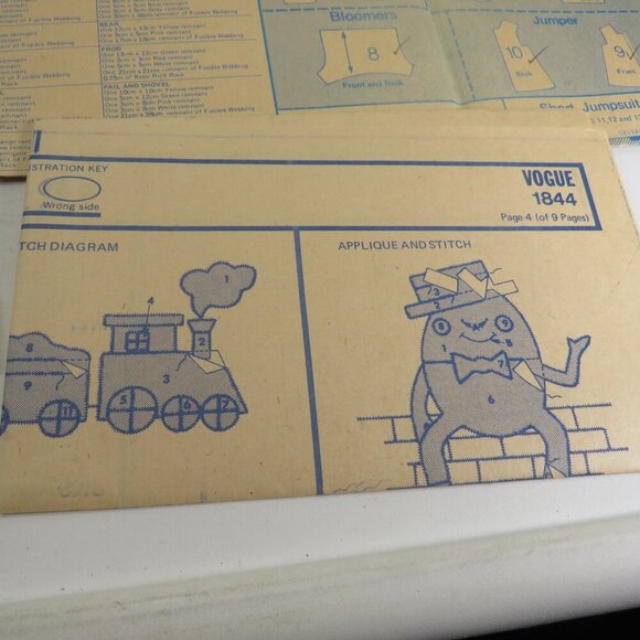 Vogue 1844 Clothing Pattern Toddler 1 Jumper, Bloomers, Blouse, Shirt, Jumpsuit - Picture 6 of 10